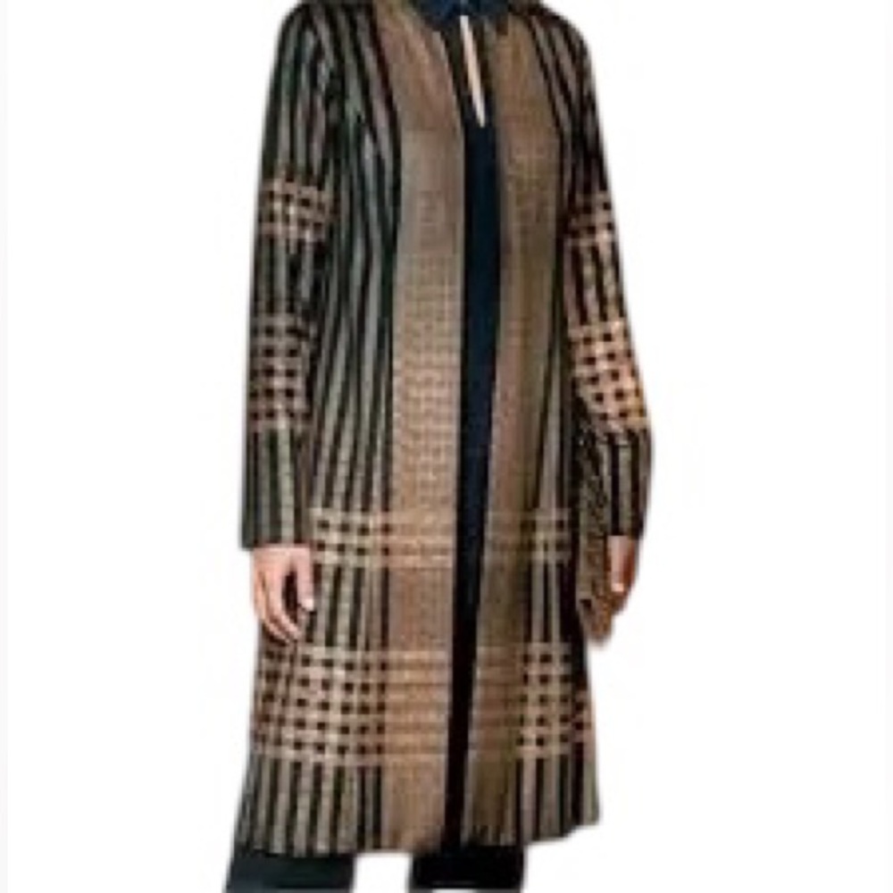 Soft Surroundings Stonehaven Longline Duster Size XL Tartan Plaid Academia